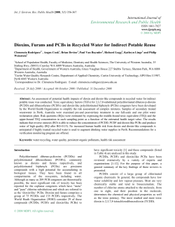 Dioxins, Furans and PCBs in Recycled Water for Indirect Potable