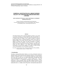 Numerical investigation on laminar burning velocity of