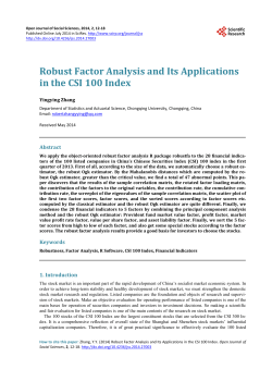 Robust Factor Analysis and Its Applications in the CSI 100 Index