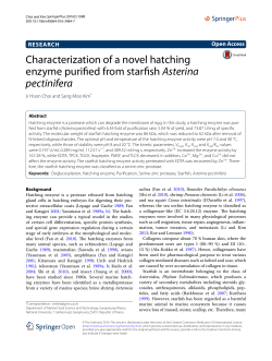 Characterization of a novel hatching enzyme purified from starfish