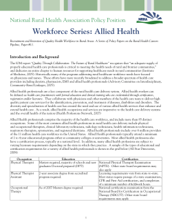 Allied Health - National Rural Health Association