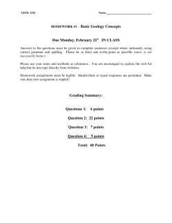 HOMEWORK #1 - UTEP Geology Homepage