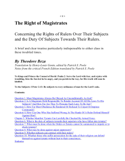 The Right of Magistrates