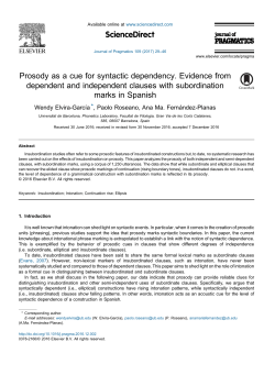 Prosody as a cue for syntactic dependency