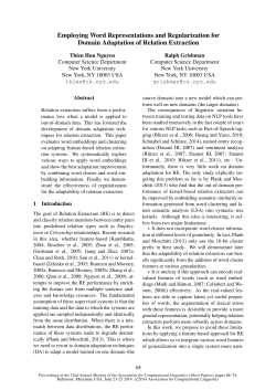 Employing Word Representations and Regularization for Domain