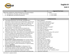 Unit 4, Regionalism, Modernism, Harlem Renaissance, and Literary