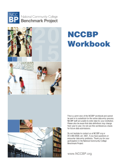 NCCBP Workbook - National Community College Benchmark Project