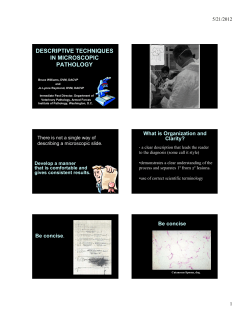 descriptive techniques in microscopic pathology