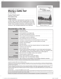 Blazing a Cattle Trail - Houghton Mifflin Harcourt