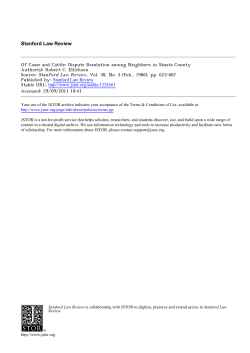 Of Coase and Cattle - College of Business