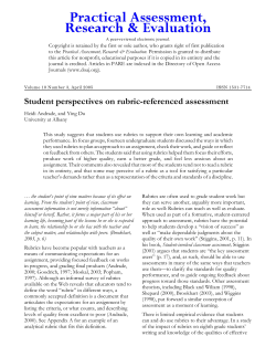 Student perspectives on rubric-referenced assessment
