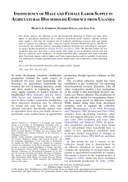 inefficiency of male and female labor supply in