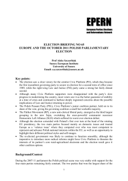 Europe and the October 2011 Polish Parliamentary Election
