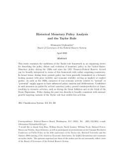 Historical Monetary Policy Analysis and the Taylor Rule