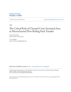 The Critical Role of Channel Cross-Sectional Area - Purdue e-Pubs