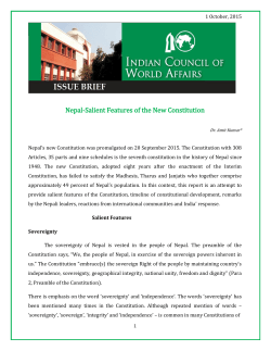 Nepal-Salient Features of the New Constitution