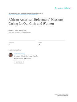 African American Reformers` Mission: Caring for Our
