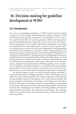 16. Decision-making for guideline development at WHO