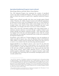 Specialized Intellectual Property Courts in Brazil Denis Borges