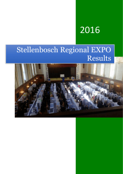 Stellenbosch Regional EXPO Results