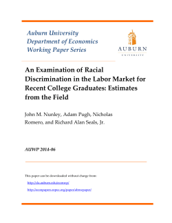 An Examination of Racial Discrimination in the Labor Market for