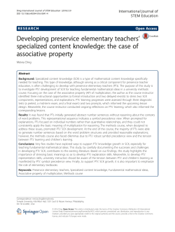 Developing preservice elementary teachers` specialized content