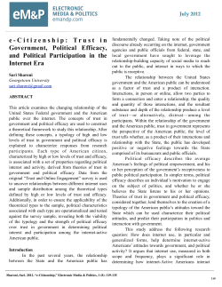 e-Citizenship: Trust in Government, Political Efficacy