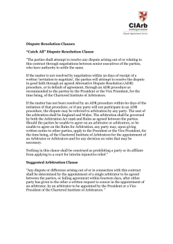 Dispute Resolution Clauses - Chartered Institute of Arbitrators