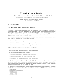 Potash Crystallization - WSU Department of Mathematics