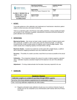 PCOG19: Scale Calibration and Maintenance
