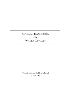 UNICEF Handbook of Water Quality
