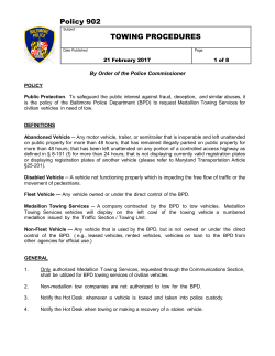 902 Towing Procedures - Baltimore Police Department