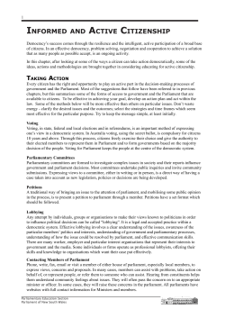 Classroom Activity: Informed and Active Citizenship