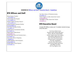 List of BTU Officers, Staff and Committees