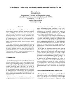 A Method for Calibrating See-through Head