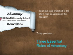 Three Essential Rules of Advocacy