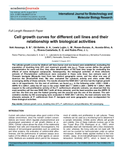 Cell growth curves for different cell lines and their relationship with