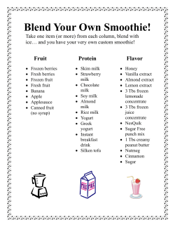 Blend Your Own Smoothie!