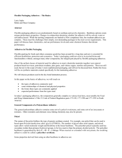 Flexible Packaging Adhesives &ndash; The Basics