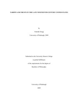 TARIFFS AND TRUSTS IN THE LATE NINETEENTH CENTURY