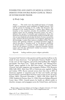 Possibilities and Limits of Medical Science. Debates