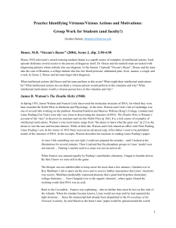 Practice Identifying Virtuous/Vicious Actions and Motivations: Group