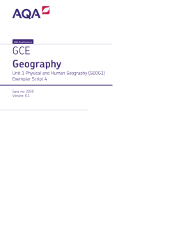 A-level Geography Example answers Unit 1 Exemplar Script 4