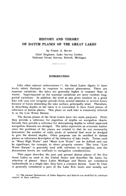 HISTORY AND THEORY OF DATUM PLANES OF THE GREAT LAKES