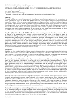 Human caused: Reducing the impact of deliberately lit bushfires