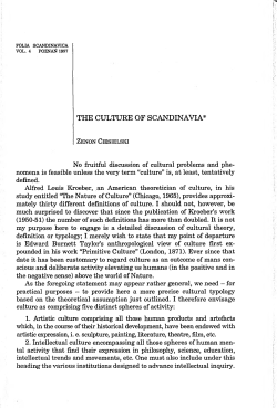 THE CULTURE OF SCANDINAVIA*