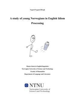 A study of young Norwegians in English Idiom Processing