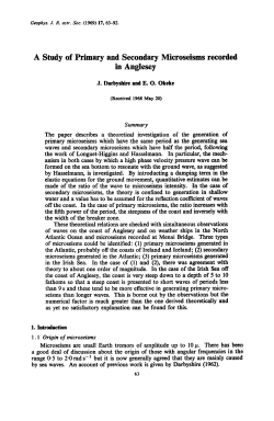 A Study of Primary and Secondary Microseisms recorded in Anglesey