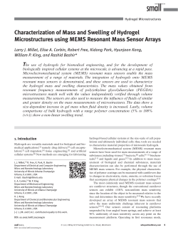 Characterization of Mass and Swelling of Hydrogel