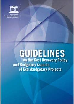 Guidelines on the cost recovery policy and budgetary